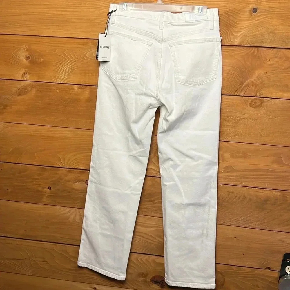 Re/done womens jean 70 stove pipe wide leg white 28 denim work school streetwear - Picture 2 of 12